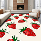 Red Summer Strawberry Patch Rug