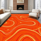 Crimson Marbled Flowing Swirl Rug