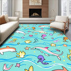 Oceanic Dolphins Playful Sea Creatures Rug