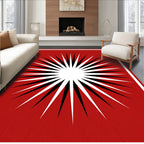 Radiant Sunburst Red Black White Rug