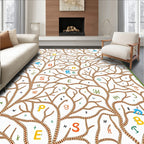 Whimsical Alphabet Tree Branches Rug