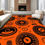 Retro Dial Meter Collage Rug