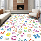 Multicolor Alphabet Scatter Fun Rug