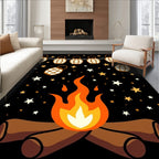 Campfire Night Lanterns Stars Rug