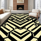 Bold Black Yellow Abstract Creature Rug