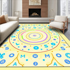 Whimsical Circle Alphabet and Symbols Rug