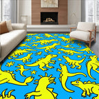 Yellow Dinosaur Cartoon Collection Rug