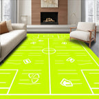 Acid Yellow Geometric Schematic Layout Rug