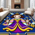 Royal Queen And Bees Illustration Rug