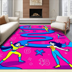 Vibrant Pink Comic Heroine Journey Rug