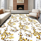 Gold Leaf Botanical Art Nouveau Rug