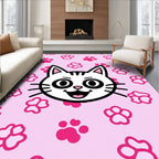 Pink Kitty Paw Cute Cartoon Rug