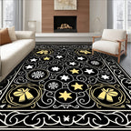 Golden Bells Starry Night Swirls Rug