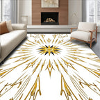 Golden Sunburst Radiating Star Rug