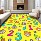 Vibrant Cartoon Numbers Friendly Creatures Rug