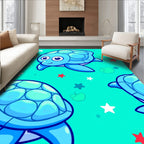 Cute Blue Turtle Undersea Adventure Rug