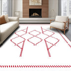 Crimson Diamond Stitch Medallion Rug