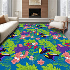 Vibrant Tropical Toucan Foliage Rug