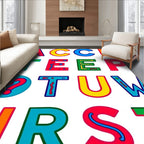 Colorful Alphabet Question Mark Rug