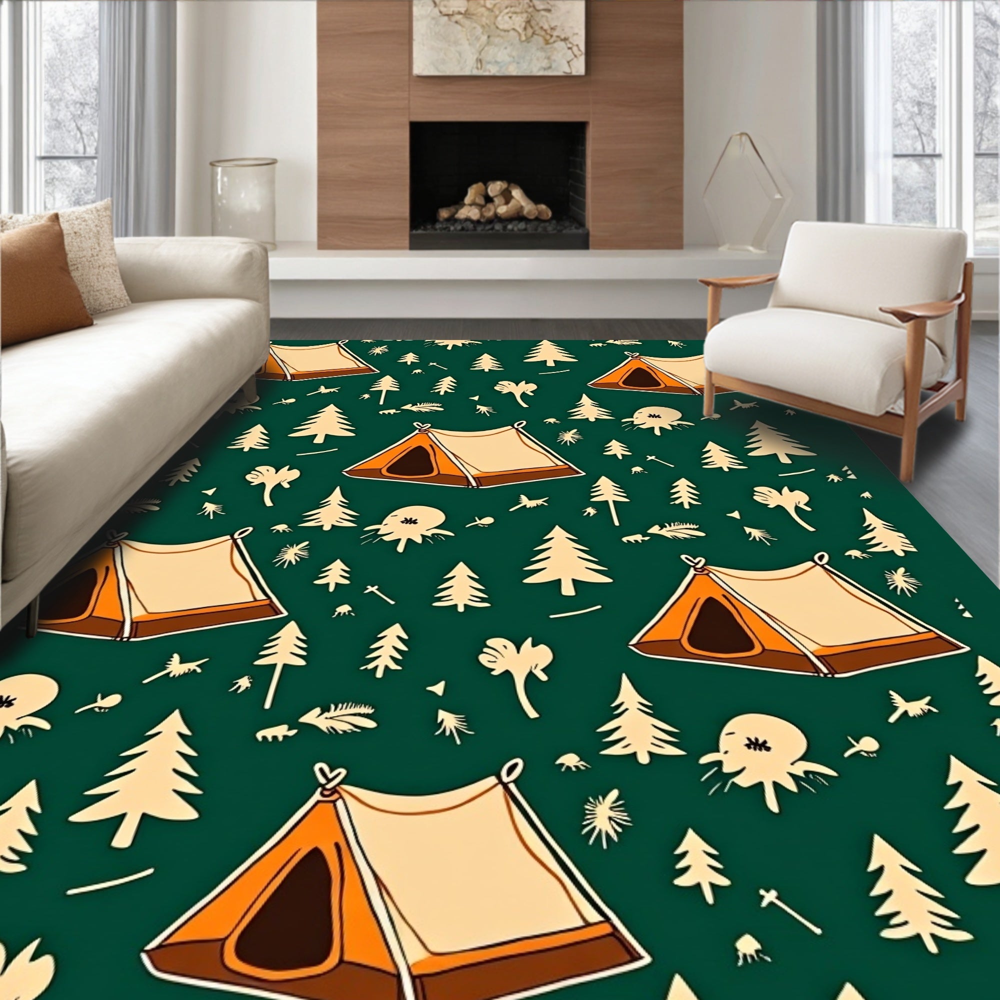 Woodland Tent Camp Adventure Rug