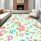 Pink Dino Alphabet And Number Scatter Rug