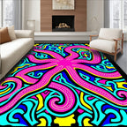 Vibrant Pink Octopus Swirls Rug
