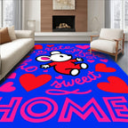 Cute Red Mouse Hearts Sweet Home Narrative Rug