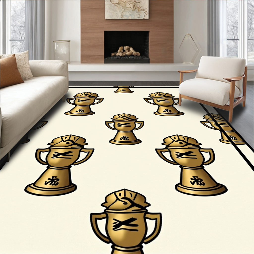 Golden Trophy Repeat Composition Rug