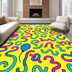 Bright Yellow Party Streamer Balloon Rug