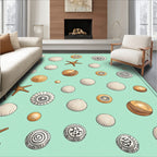 Seaside Treasures Nautilus Shell Starfish Medallion Rug