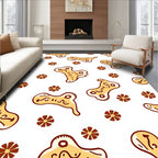 Abstract Mustard Amoeba Flower Sprinkle Rug