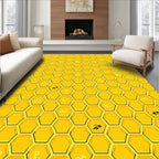 Golden Hexagon Bee Swarm Rug