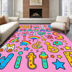 Colorful Rainbow Alphabet Letter Rug