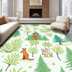 Whimsical Forest Creatures Playful Animals Rug
