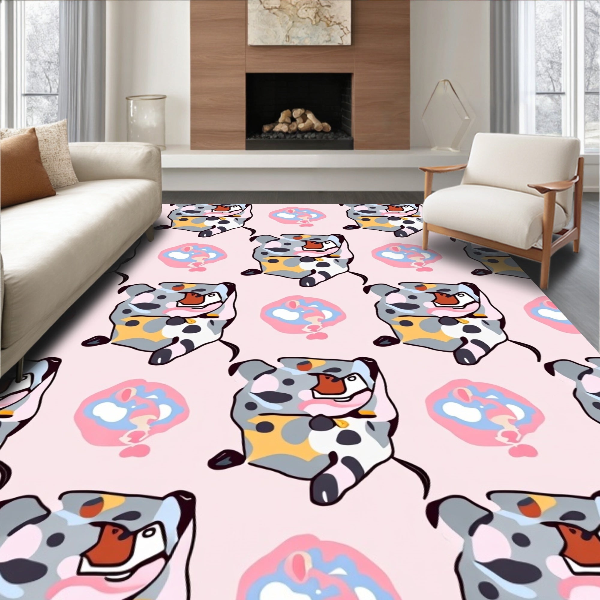 Playful Fauvist Animal Spotty Abstract Rug