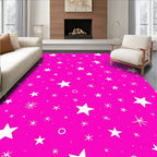 Pink Star Field Scatter Rug