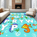 Ocean Alphabet with Cute Fish Rug