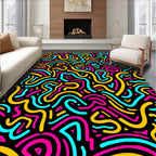 Vibrant Retro Swirl Abstraction Rug