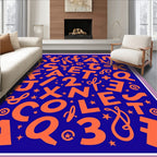 Alphabetical Scatter Colorful Orange Letter Rug