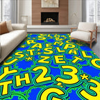 Jolly Yellow Alphabet Numbers Rug