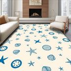 Blue Ocean Starfish Seashell Collage Rug