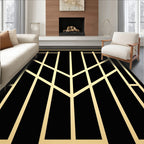 Golden Vertical Art Deco Lines Rug