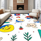 Playful Alphabet Characters and Faces Rug