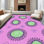 Purple Pink Floral Abstract Circles Rug