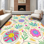 Groovy Floral Sunburst Collage Rug