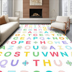 Pastel Alphabet Icons Whimsical Rug