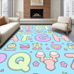 Pastel Alphabet Garden Whimsy Rug