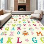 Alphabetical Creatures and Stars Rug
