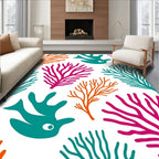 Vibrant Coral Fin Garden Artwork Rug