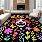 Joyful Dog Butterflies Floral Garden Rug